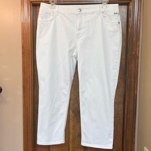 Chico’s So Slimming Jeans White Sz 2.5 Reg Sz‎ 14 Crop EUC